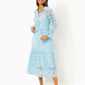 Lilly Pulitzer Zia Eyelet Lace Shirt dress NWT. Perfect for POSH  Summer!